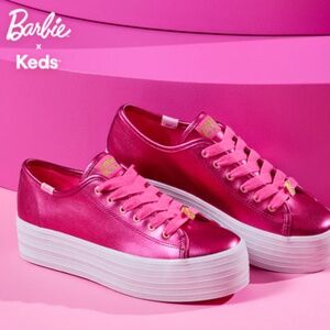 🆕 Keds Barbie Triple Up Metallic Leather